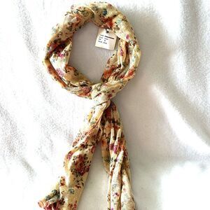 Eliane et Lena Scarf Fresh And Sun 8A Floral Flowers Paris 66" X 19" Cottagecore